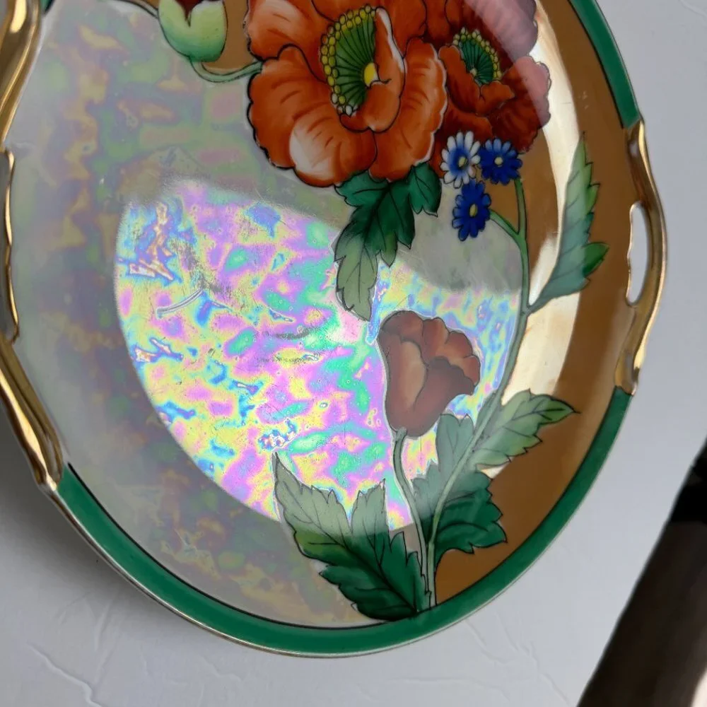 Vintage Noritake Hand Painted Plate Poppies